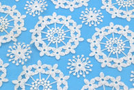 Nylon Mesh Embroidered Allover Lace Fabric With Polyester Yarn Snowflake Style
