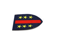 Shield Military Embroidered Patch With Several Pentagram And A Red Belt