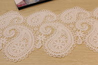 Paisley White Guipure Lace Trim , Watersoluble Embroidered Lace Trim 190mm