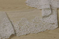 ODM Embroidered Tulle Lace Trim , Gauze Mesh 5 Inch Lace Trim