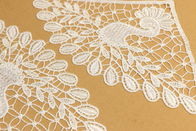 Peacock Lace Applique Fabric By The Yard Geometric Pattern OEM Available