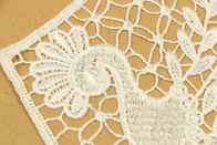 Peacock Lace Applique Fabric By The Yard Geometric Pattern OEM Available