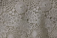 Flower Pattern Guipure Lace White , White Chantilly Lace Fabric