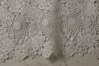 Flower Pattern Guipure Lace White , White Chantilly Lace Fabric