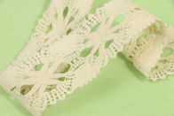 3.3cm Width Cotton Crochet Lace Trim Nonstretched With Floral Ornament