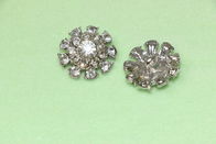 34L Rhinestone Buttons For Clothing Silver Ecofriendly Inlaid Flower Pattern