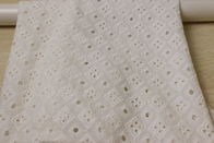 125cm Cotton Embroidered Lace Fabric , Translucent Lace Print Cotton Fabric