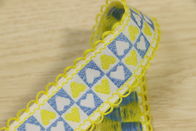 Multicolored Picot Polyester Woven Tape , Jacquard Fabric Webbing Tape