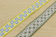Multicolored Picot Polyester Woven Tape , Jacquard Fabric Webbing Tape