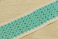 Voluminous  Decorative Cloth Tape , Ethnic Aqua Cotton Twill Tape Braid Webbing