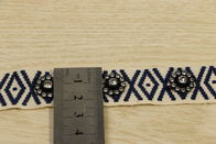 Rhinestone Woven Tapes Jacquard Webbing Nonstretched For Clothes