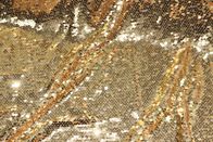 Non Flipped Bridal Lace Fabrics Glitz Delicate 135cm Width With Gold Sequin