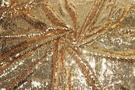 Non Flipped Bridal Lace Fabrics Glitz Delicate 135cm Width With Gold Sequin