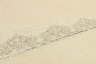 Braided Sequin Ribbon Trim , Stretchproof Border Lace Beaded Polyester Material