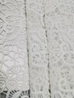 Scalloped White Guipure Lace Fabric Watersoluble Polyester Material
