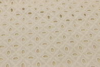 White Cotton Embroidered Lace Fabric 49in Width Breathable Eyelet