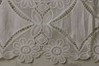 White Embroidered Lace Fabric 120cm Width Ecofriendly Class4 Color Fastness
