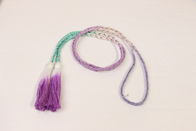 Dip Dyed Gradient Multi Color Composite Drawcord With Silver Metallic Thread