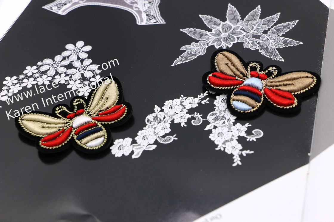 Golden Embroidery Patch Bee Bumblebee Wasp Insect 3D Gold Royal Fashion