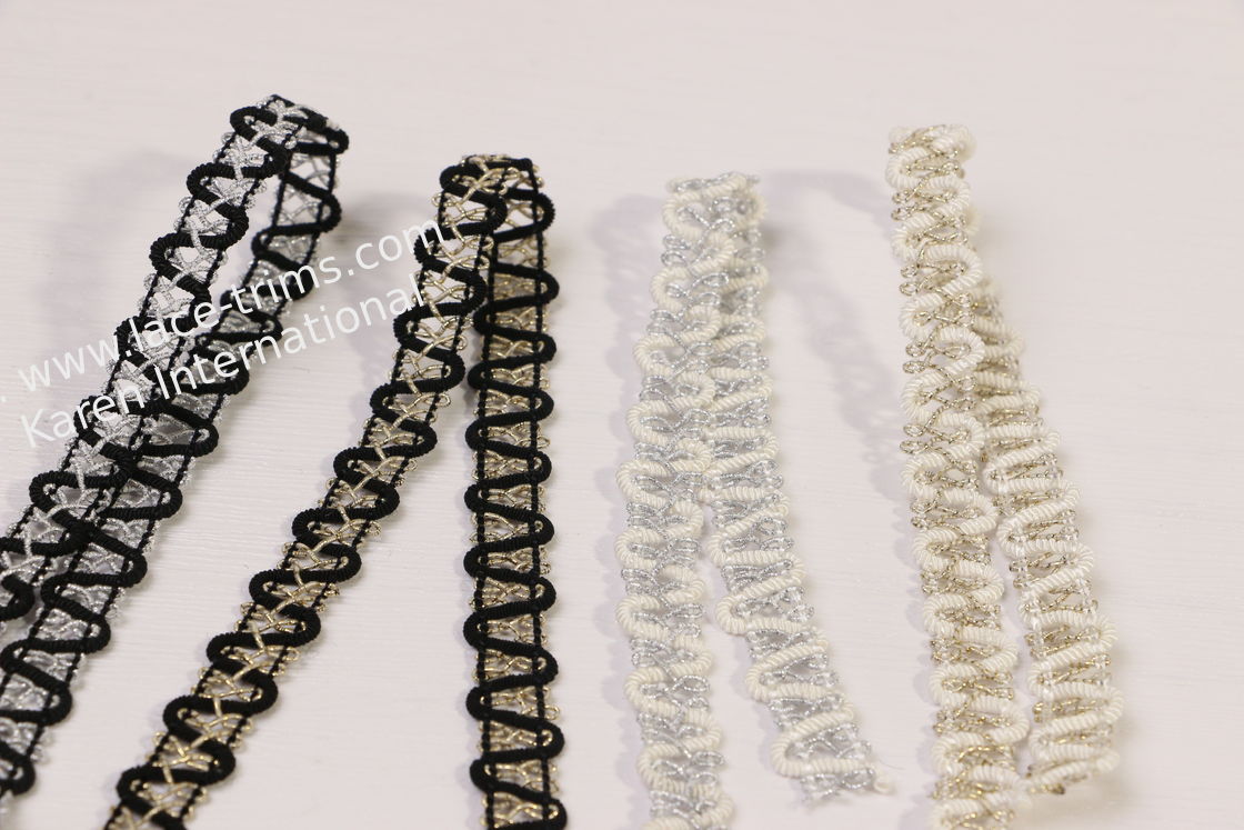 Viscose Decorate Woven Tape Trim Metallic Braid Gimp Trim For Clothing Fashion Design