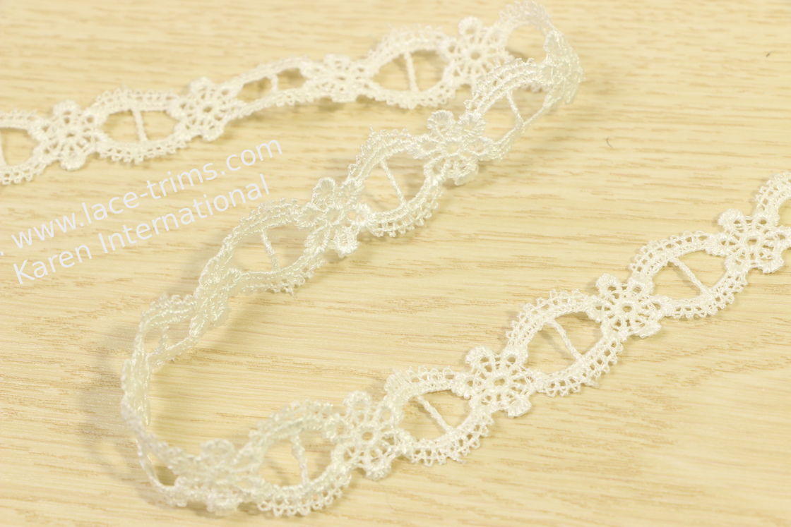 Symmetrical Lace Edging By The Metre Multifeature Ivory Color Interlining