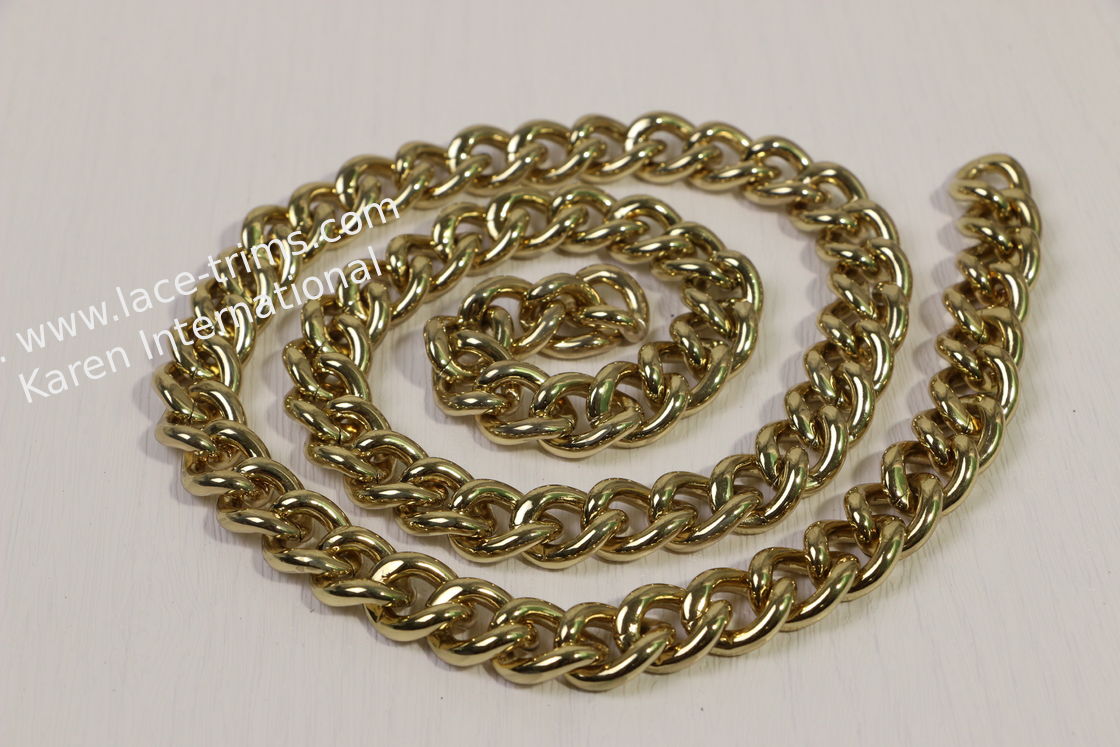 Zeronickel Metal Handbag Chains , 14mm Decorative Metal Chain Electroplated