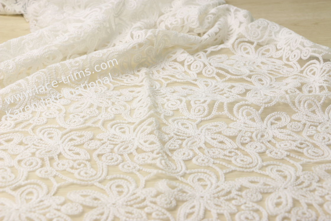 Chemical Allover Lace Fabric OEKO TEX 100 Approved Breathable OEM Available