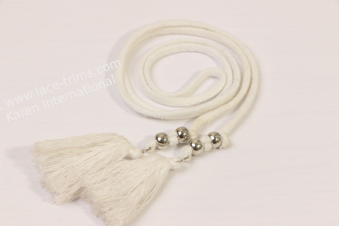 Cotton Drawcord String With Decorative Iron Ball 3.5mm