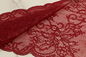 Shimmer Stretch Galloon Lace Red Color Nylon Material OEKO TEX 100 Approved