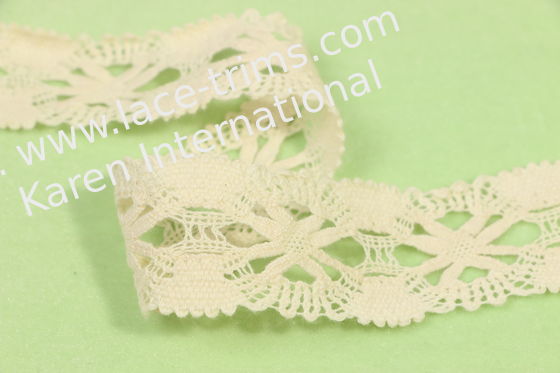 3.3cm Width Cotton Crochet Lace Trim Nonstretched With Floral Ornament