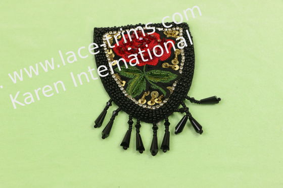 Tassel Beaded 3D Embroidery Patches Multicolored For Multiusage
