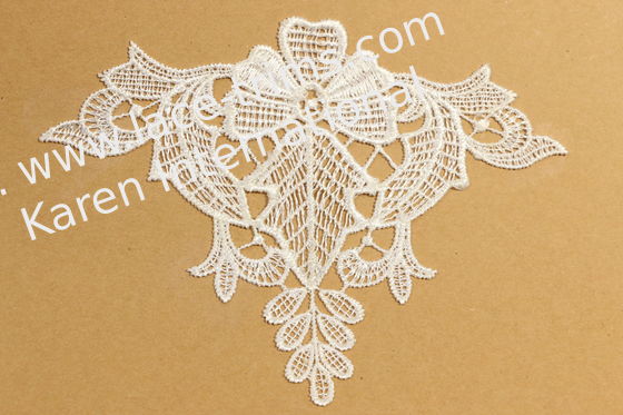 Botanical Guipure Lace Applique DTM Polyester Material For Multiusage